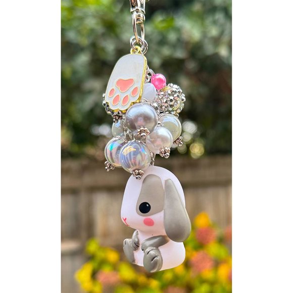 Amuse Pote Usa Loppy Bunny Keychain Purse Bag Charm - Picture 3 of 5